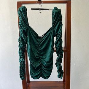 Reformation Esra Queen Anne Top in Green sz. XL
